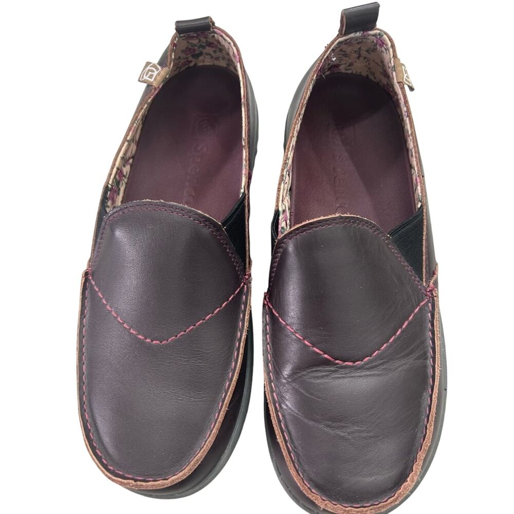 Spenco Women's Burgundy Leather Slip-On Loafers Size 8